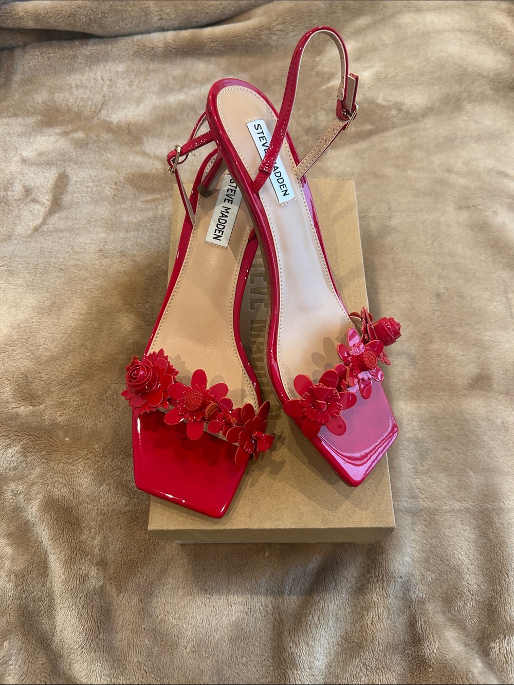 Steve Madden Rosalia Red Floral Slingback Sandals